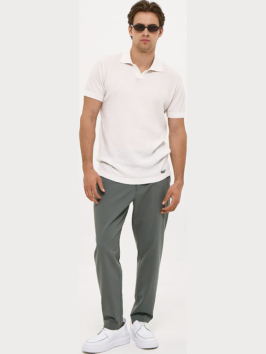 Polo Herrenbluse Kurzarm Beige