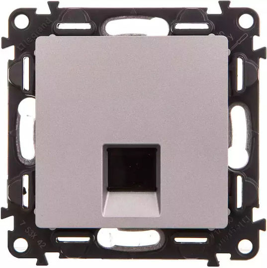 Legrand Valena Life Μονή Πρίζα Δικτύου RJ45 χωρίς Πλαίσιο Τύπου Cat6 σε Ασημί Χρώμα 753342