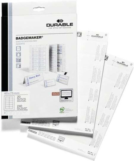 Durable Selbstklebende A4-Etiketten 40x75mm