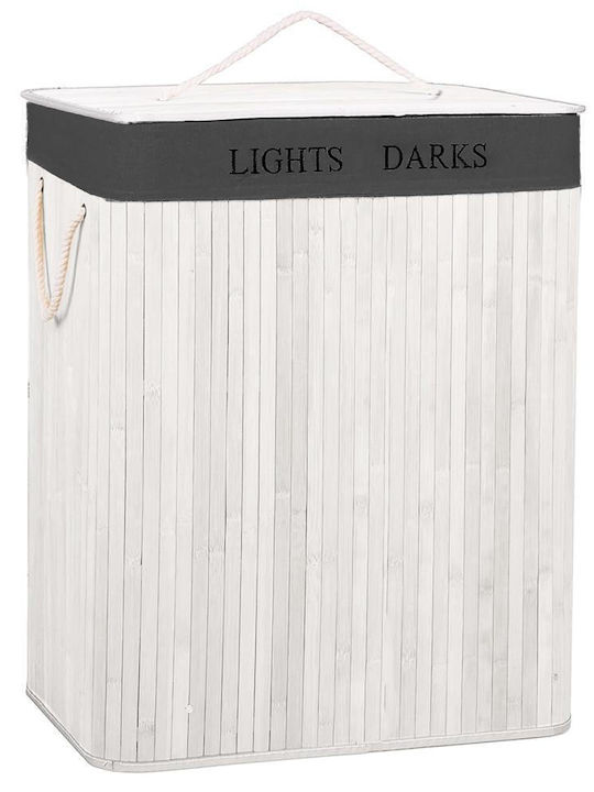 Καλάθι Απλύτων Bamboo Πτυσσόμενο 105lt 63x52x33cm Λευκό