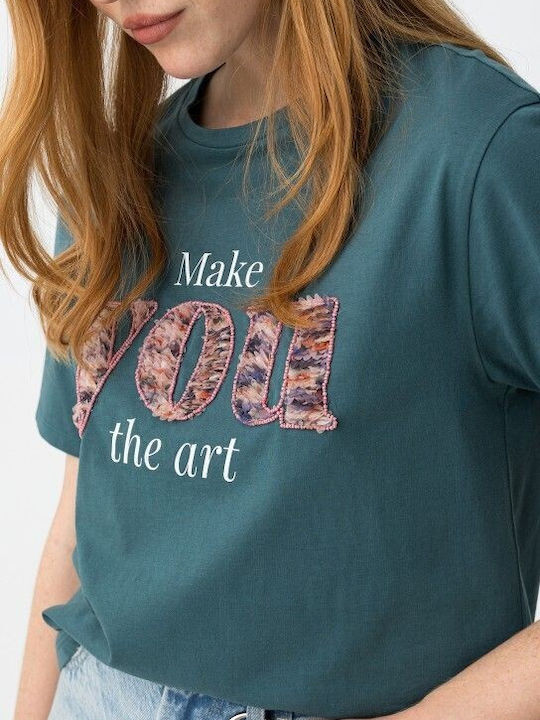 Γυναικείο T-shirt Πετρολ