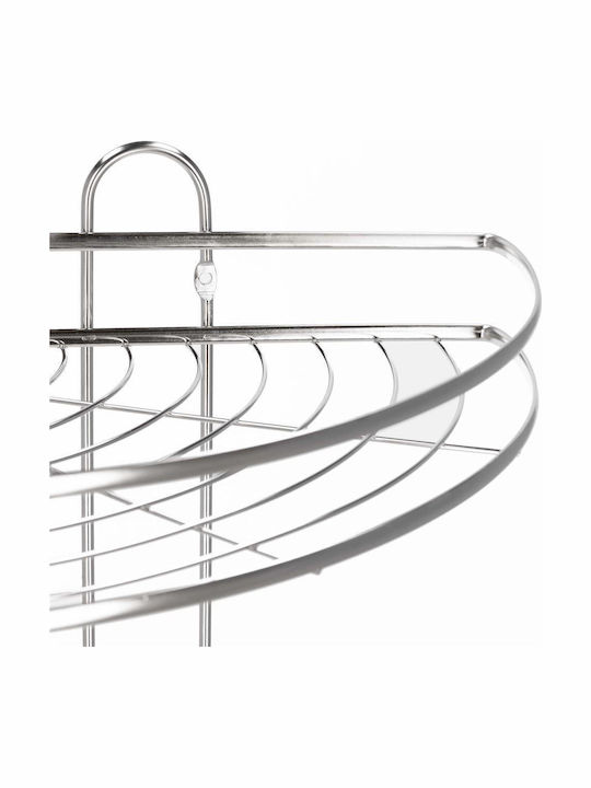 Corner Wall Mounted Bathroom Shelf Metallic 25x25x59cm Silver