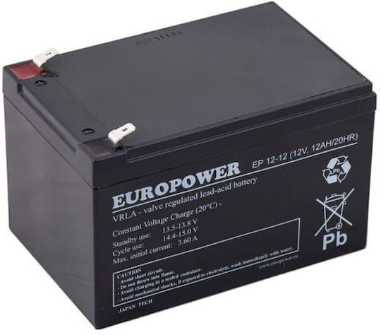 Europower Батерия UPS с Капацитет 12Ах и Напрежение 12V 1бр