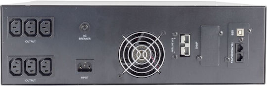 IPS RTS-LI-2K0-3U-LCD-3X9 UPS Line-Interactive 2000VA 1600W με 8 IEC Πρίζες