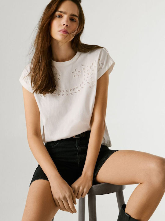 Mina Women's Cotton White Blouse