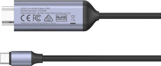 Unitek HDMI Cable Male - USB-C Male 1.8m Black