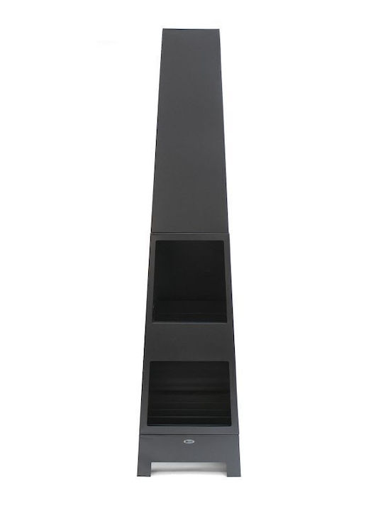 Heat Line Feuerstelle Draußen Metallisch Schwarz 36x36x150cm