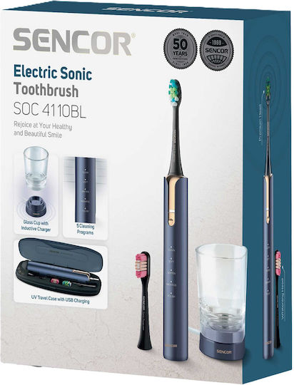 Sencor Water Flosser with Pressure Sensor and Travel Case SOC 4110BL Navy Blue