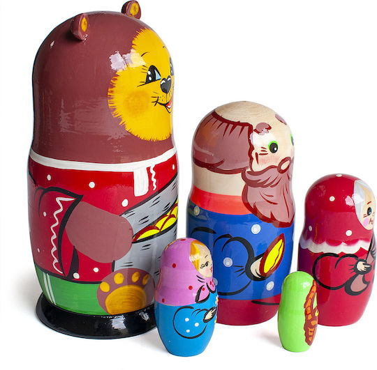 Set aus 5 Matroschka-Puppen Mascha und der Bär 16 cm Azhna Mk0503kojm-02