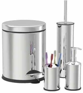 Set Accesorii Baie Inox Gri