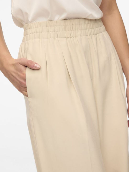 Carmen Damen Stoff Capri Hose in Breit Bein Stil Silber Lining