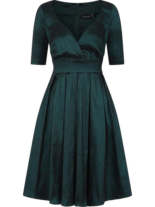Rochie Midi De Seară Verde Vintage