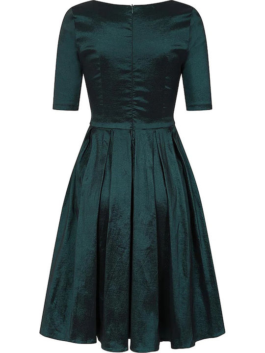 Rochie Midi De Seară Verde Vintage
