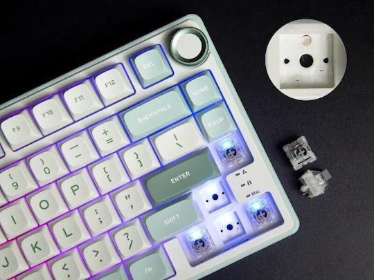 Royal Kludge R75 Gaming Μηχανικό Πληκτρολόγιο 75% με Custom Silver διακόπτες και RGB φωτισμό (Αγγλικό US) Μπλε