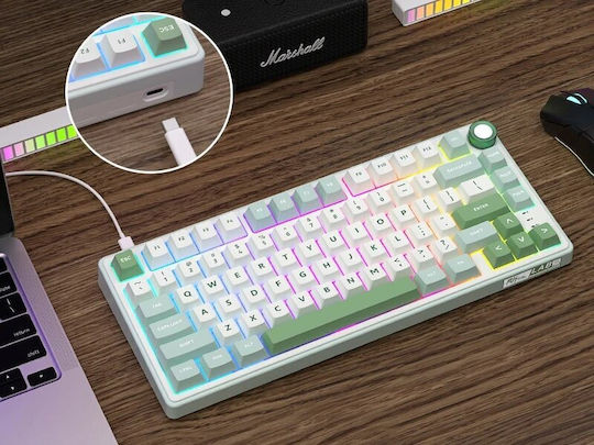 Royal Kludge R75 Gaming Μηχανικό Πληκτρολόγιο 75% με Custom Silver διακόπτες και RGB φωτισμό (Αγγλικό US) Μπλε