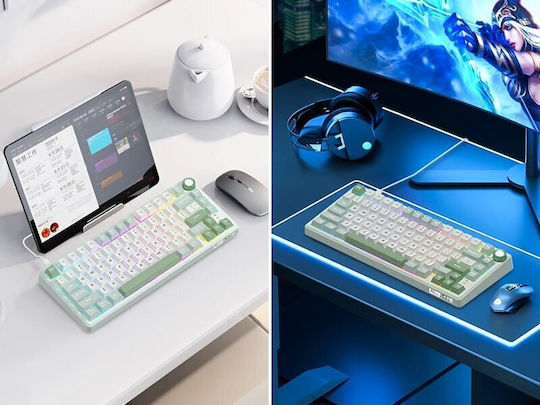 Royal Kludge R75 Gaming Μηχανικό Πληκτρολόγιο 75% με Custom Silver διακόπτες και RGB φωτισμό (Αγγλικό US) Μπλε
