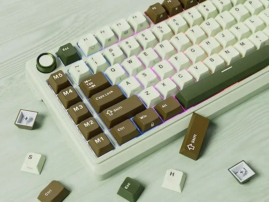 Royal Kludge RK-L75 Drahtlos Gaming Mechanische Tastatur 75% mit Benutzerdefinierte Creme Schaltern und RGB-Beleuchtung (Englisch US) Gray