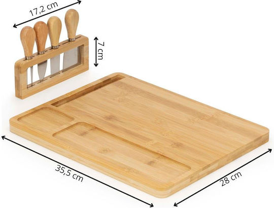 Plăci De Servire Brânză Cu Mâner Lemn 35x28x8cm 5 Bucăți