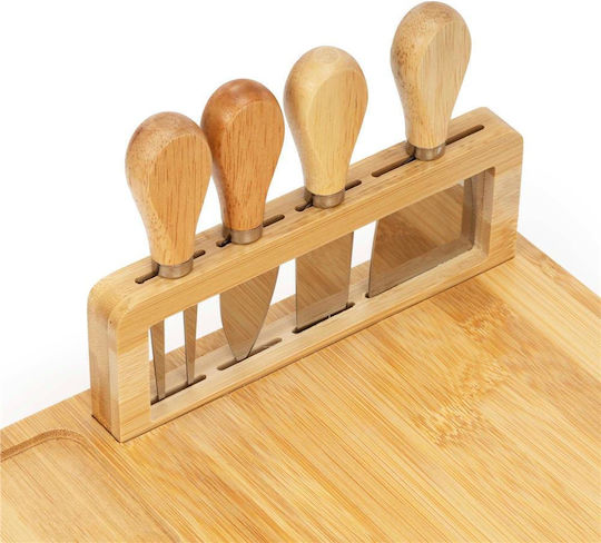 Plăci De Servire Brânză Cu Mâner Lemn 35x28x8cm 5 Bucăți