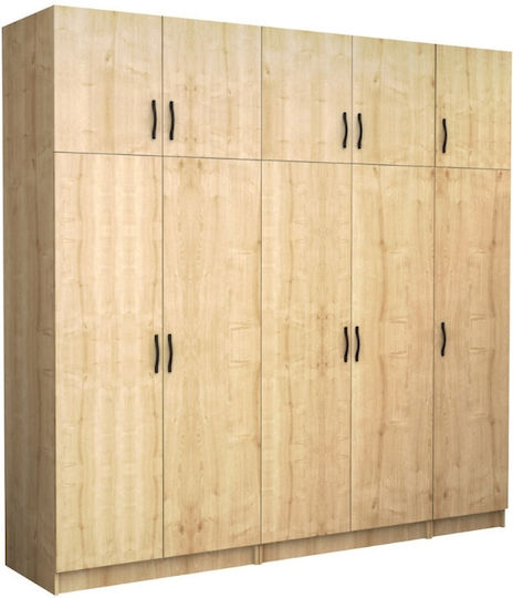 Five Door with Loft Victoria 250x60x240cm Natural Beech