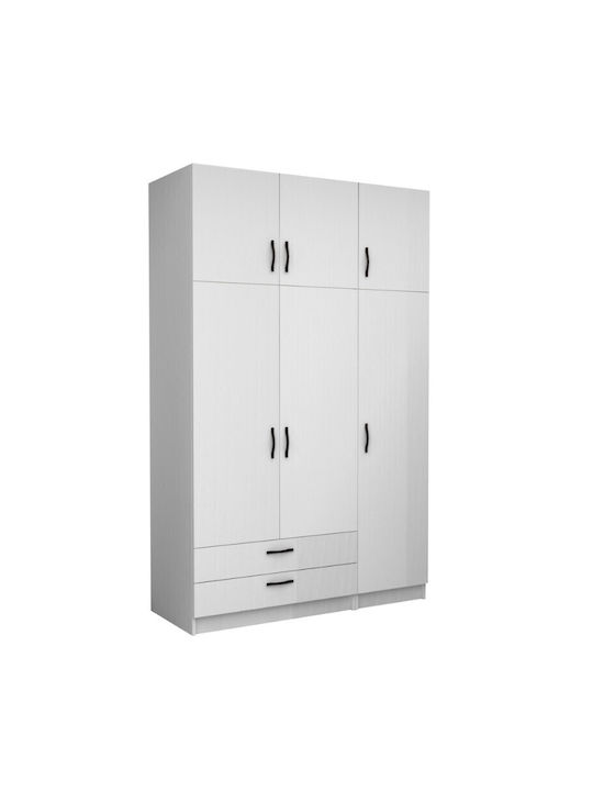 Ușă triplă Dulap de Haine Victoria cu Spațiu de Depozitare Alb 150x60x240cm