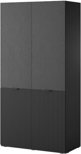 Ușă dublă Dulap de Haine Sandbox Cărbune de lemn 101x51x200cm