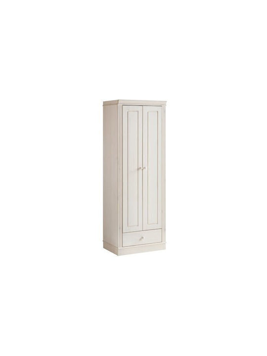 Ușă dublă Dulap de Haine Saltoro 137 White 65x45x180cm