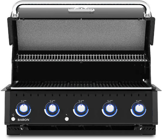 Broil King Baron 520 Shadow Built In Gas Grill with Cast Iron Grate with 5 Burners 13.2kW