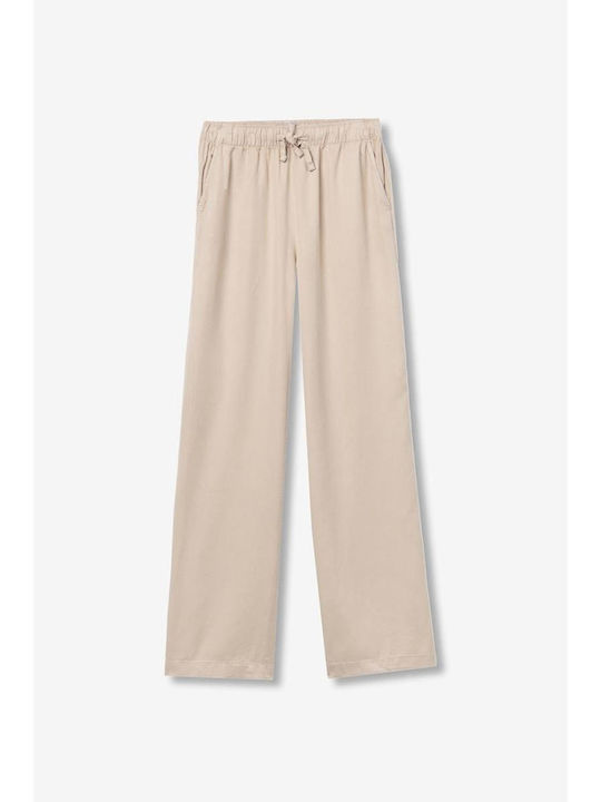Kids Fabric Trousers Beige
