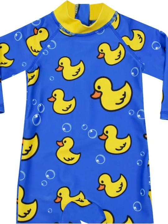 Tres Chic Kinder Badebekleidung Einteilig Mit Langen Ärmeln Blau