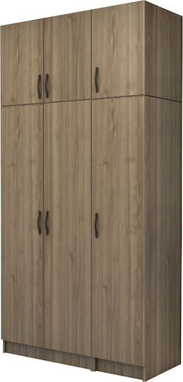 Vivian Τρίφυλλη Ντουλάπα με Πατάρι 120x51.8x240cm Καρυδί Vivian Τρίφυλλη Ντουλάπα με Πατάρι 120x51.8x240cm Καρυδί