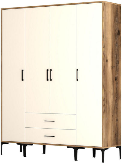 Τετράφυλλη Ντουλάπα 160x47x201cm Τετράφυλλη Ντουλάπα 160x47x201cm