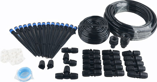 Set Irigare Grădină Furtun Pvc Aspersoare 10 + 15 Metri Furtun 15 Aspersoare Negre
