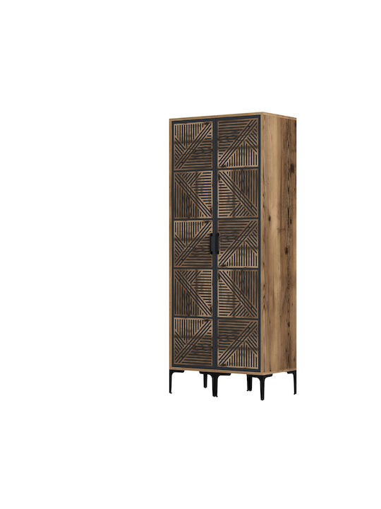 Wardrobe Double Door Pp Lidya Anthracite 80x47x210cm
