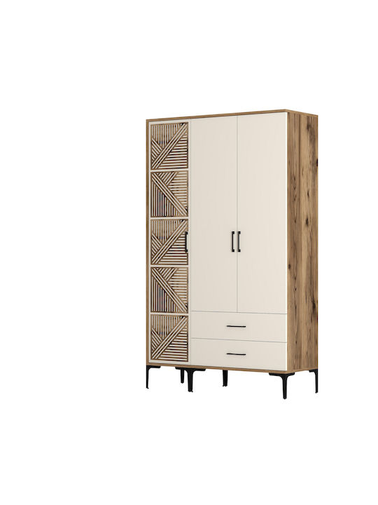 Wardrobe Three Doors Pt Lidya Cream 120x47x201cm