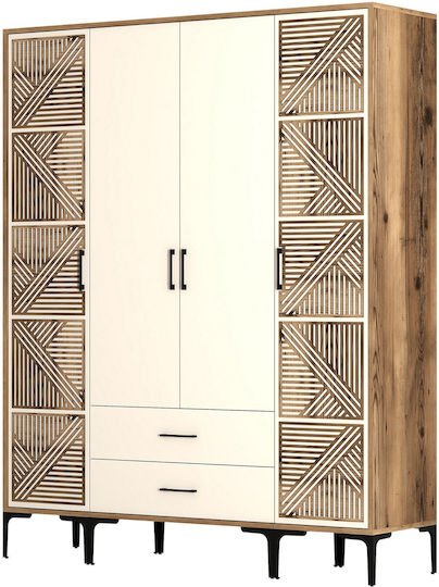 Τετράφυλλη Ντουλάπα 160x47x201cm Τετράφυλλη Ντουλάπα 160x47x201cm
