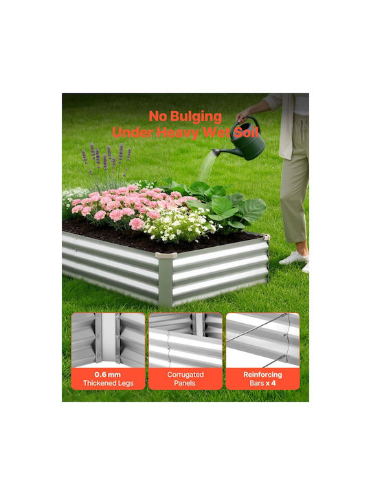 Vevor Set of 2 Metallic Silver Flower Pots
