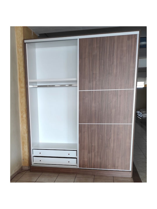 Doppeltür Kleiderschrank Schieben Walnuss 200x65x250cm