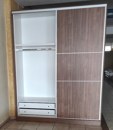 Δίφυλλη Ντουλάπα Συρόμενη 200x65x250cm Καρυδί Δίφυλλη Ντουλάπα Συρόμενη 200x65x250cm Καρυδί