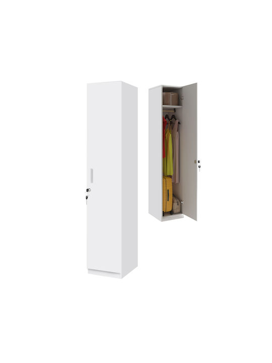 Emeril Single Door Wardrobe White 35x42x180cm