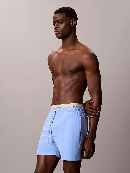 Costum De Baie Bărbați Pantaloni Scurți Albastru Deschis Cu Modele