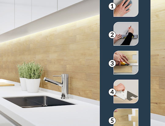 Decorative Wall Sticker Tiles 4 Pieces 25x25cm Douceur d'Intérieur