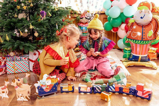 PartyDeco Calendar Advent Sanie Moș Crăciun DIY De Hârtie