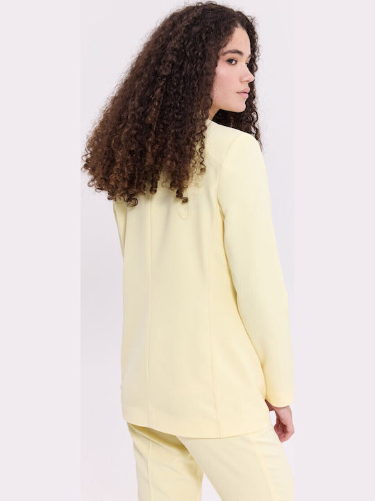 Donna Martha Women's Crepe Waisted Blazer Yellow