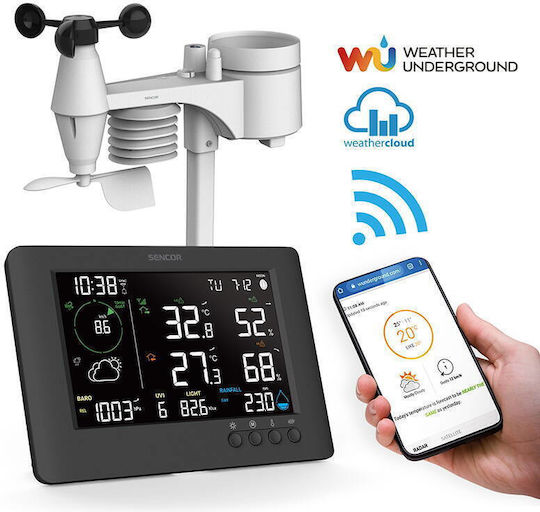 Sencor SWS 10500 WIFI Ασύρματος Μετεωρολογικός Σταθμός Ψηφιακός Επιτραπέζιος