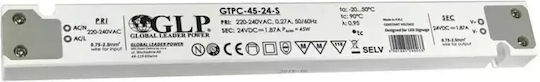MPL Τροφοδοτικό LED Ισχύος 45W με Τάση Εξόδου 24V