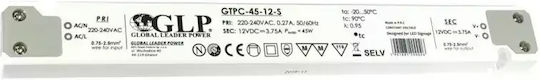 MPL Τροφοδοτικό LED Ισχύος 45W με Τάση Εξόδου 12V