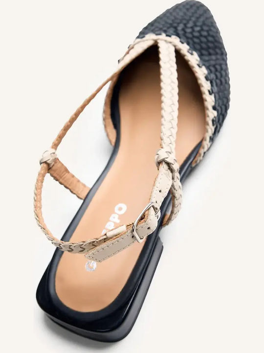 Damen Flache Sandalen Schwarz