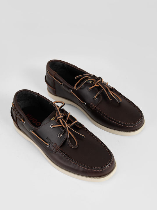 Δερμάτινα Ανδρικά Boat Shoes σε Καφέ Χρώμα