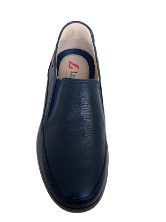 Δερμάτινα Ανδρικά Loafers σε Μπλε Χρώμα